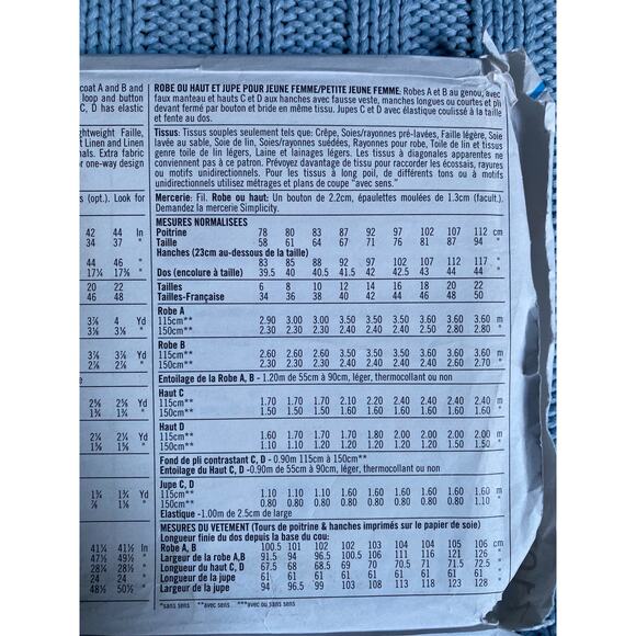 Simplicity 7107 pattern suit blazer long short pencil skirt 1990s size 12 14 16 - Picture 4 of 4